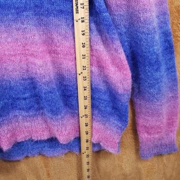 NN07 Sweater Mens XL Blue Pink Stripe Pullover Crew Alpaca Mohair BRADY $250 - Picture 6 of 7